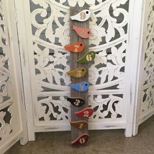 Rustic Wood Bird Nursery Number Wall Hanging